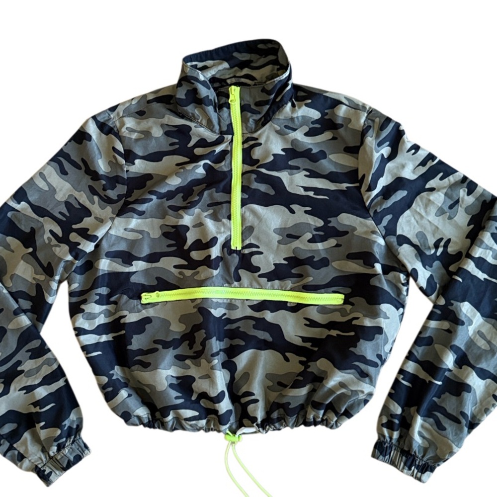 RILEY & JAMES WOMENS PULL OVER CAMOUFLAGE WINDBREAKER DRAWSTRING WAISTBAND MED